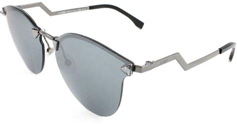 fendi ff0040|New Fendi FF0040/S Iridia Chrome Silver Cat Eye Sunglasses.